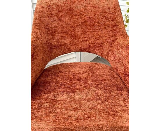 Стул Gandi шенил оранжевый, поворотно-возвратный механизм 180 градусов, изображение 5 | Интернет магазин мебели и декора LifeDekor
