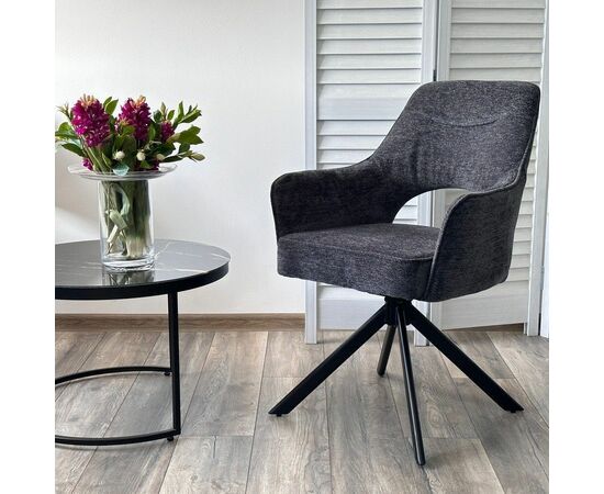 Стул Muara, букле серый, поворотно-возвратный механизм, изображение 4 | Интернет магазин мебели и декора LifeDekor