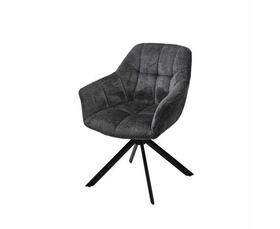 Стул Abba шенилл темно-серый, поворотно-возвратный механизм 180 градусов с возвратом | Интернет магазин мебели и декора LifeDekor