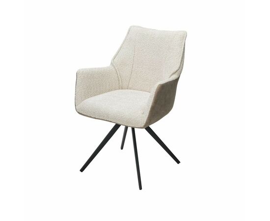 Стул Bravo ткань комби бежево-коричневый, поворотный механизм на 180 градусов | Интернет магазин мебели и декора LifeDekor