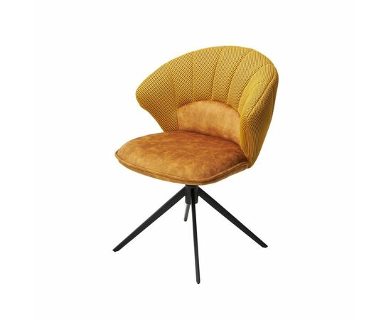 Стул Shell ткань комби желтый, поворотно-возвратный механизм 360 градусов с автовозвратом | Интернет магазин мебели и декора LifeDekor