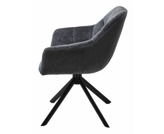 Стул Abba шенилл темно-серый, поворотно-возвратный механизм 180 градусов с возвратом, изображение 2 | Интернет магазин мебели и декора LifeDekor