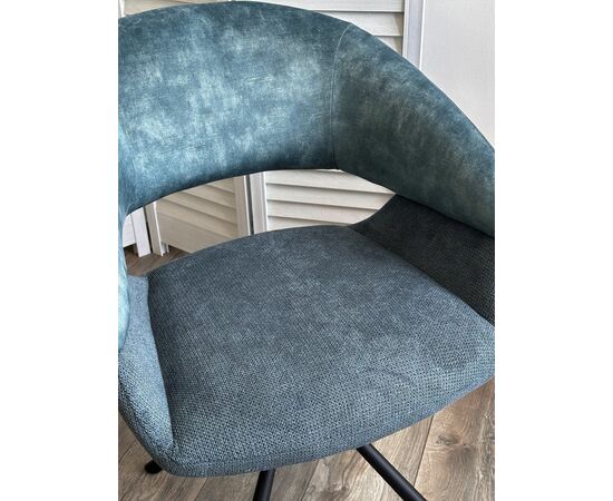 Стул Lotus ткань комби синий, поворотно-возвратный механизм 360 градусов, изображение 5 | Интернет магазин мебели и декора LifeDekor