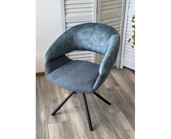 Стул Lotus ткань комби синий, поворотно-возвратный механизм 360 градусов, изображение 6 | Интернет магазин мебели и декора LifeDekor