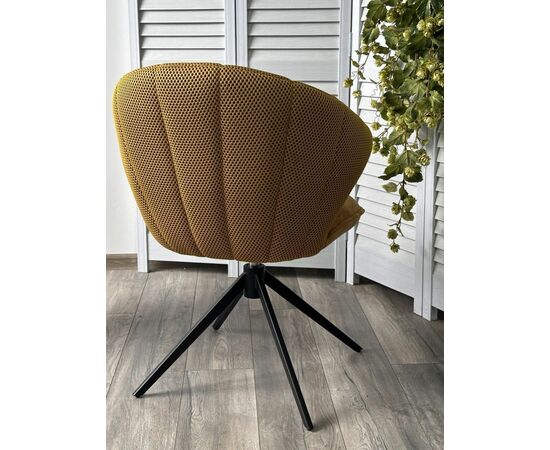 Стул Shell ткань комби желтый, поворотно-возвратный механизм 360 градусов с автовозвратом, изображение 6 | Интернет магазин мебели и декора LifeDekor