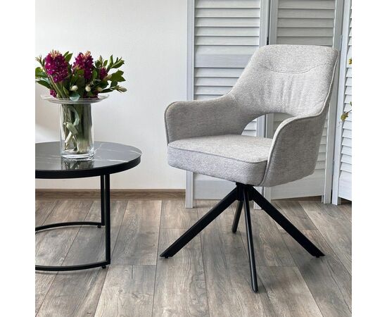 Стул Muara, букле серо-бежевый, поворотно-возвратный механизм, изображение 4 | Интернет магазин мебели и декора LifeDekor