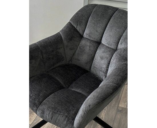 Стул Abba шенилл темно-серый, поворотно-возвратный механизм 180 градусов с возвратом, изображение 5 | Интернет магазин мебели и декора LifeDekor