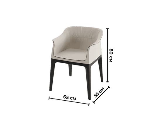 Кресло Mido массив, экокожа платиновый, изображение 3 | Интернет магазин мебели и декора LifeDekor