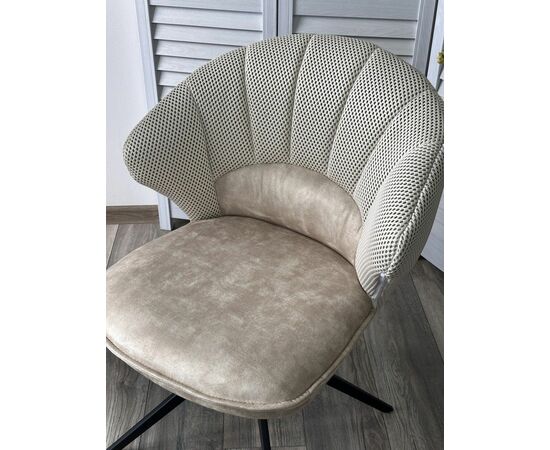 Стул Shell ткань комби бежевый, поворотно-возвратный механизм 360 градусов с автовозвратом, изображение 6 | Интернет магазин мебели и декора LifeDekor