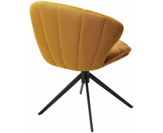 Стул Shell ткань комби желтый, поворотно-возвратный механизм 360 градусов с автовозвратом, изображение 2 | Интернет магазин мебели и декора LifeDekor