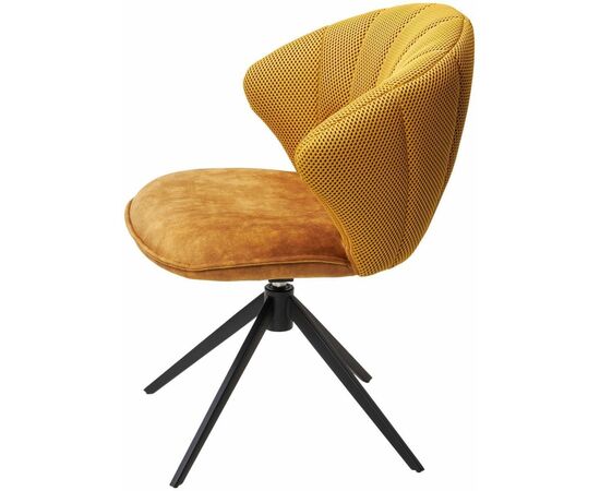 Стул Shell ткань комби желтый, поворотно-возвратный механизм 360 градусов с автовозвратом, изображение 3 | Интернет магазин мебели и декора LifeDekor