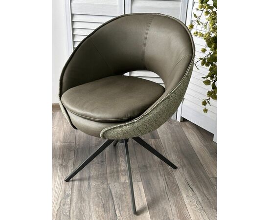 Стул Anna, ткань комби зеленый, поворотный механизм 360 градусов, изображение 6 | Интернет магазин мебели и декора LifeDekor