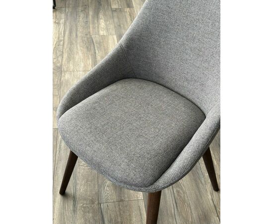 Стул Donatello рогожка серый, опоры орех, изображение 2 | Интернет магазин мебели и декора LifeDekor