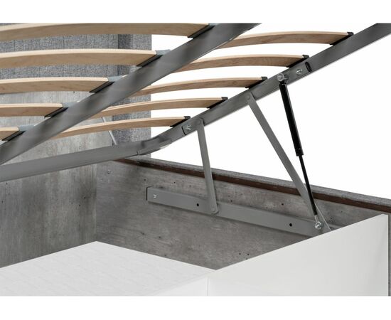 Кровать Tulip 160х200 с ПМ метрополитан грей / белая матовая, изображение 10 | Интернет магазин мебели и декора LifeDekor