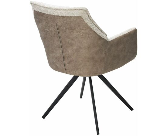 Стул Bravo ткань комби бежево-коричневый, поворотный механизм на 180 градусов, изображение 2 | Интернет магазин мебели и декора LifeDekor