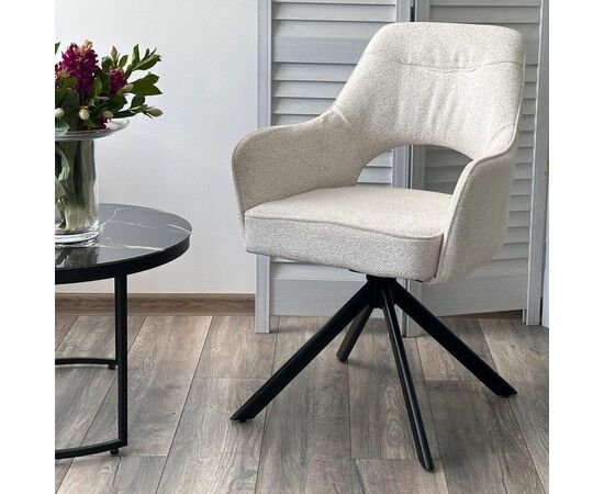 Стул Muara, букле бело-бежевый, поворотно-возвратный механизм, изображение 4 | Интернет магазин мебели и декора LifeDekor