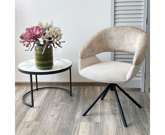 Стул Lotus ткань комби бежевый, поворотно-возвратный механизм 360 градусов, изображение 4 | Интернет магазин мебели и декора LifeDekor