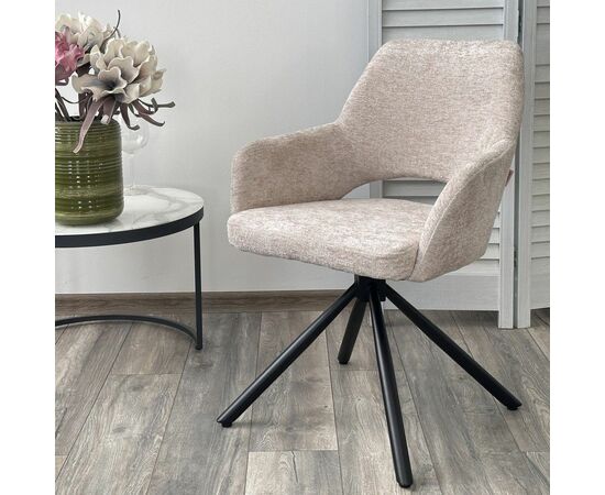 Стул Gandi шенил бежевый, поворотно-возвратный механизм 180 градусов, изображение 4 | Интернет магазин мебели и декора LifeDekor