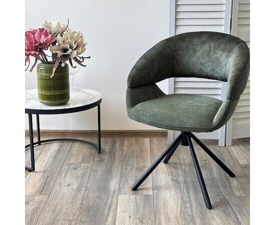 Стул Lotus ткань комби зеленый, поворотно-возвратный механизм 360 градусов, изображение 4 | Интернет магазин мебели и декора LifeDekor