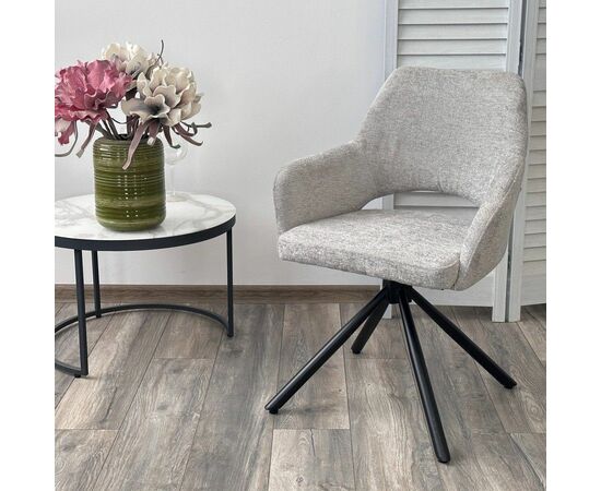 Стул Gandi шенил светло-серый, поворотно-возвратный механизм 180 градусов, изображение 4 | Интернет магазин мебели и декора LifeDekor