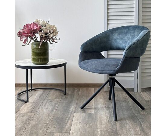 Стул Lotus ткань комби синий, поворотно-возвратный механизм 360 градусов, изображение 4 | Интернет магазин мебели и декора LifeDekor