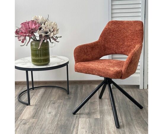 Стул Gandi шенил оранжевый, поворотно-возвратный механизм 180 градусов, изображение 6 | Интернет магазин мебели и декора LifeDekor