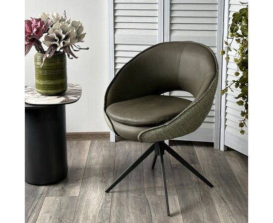 Стул Anna, ткань комби зеленый, поворотный механизм 360 градусов, изображение 4 | Интернет магазин мебели и декора LifeDekor