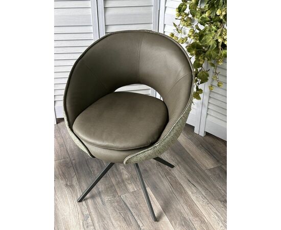 Стул Anna, ткань комби зеленый, поворотный механизм 360 градусов, изображение 5 | Интернет магазин мебели и декора LifeDekor