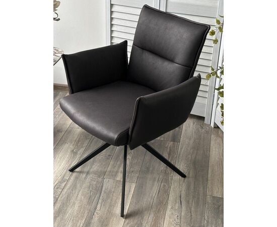 Стул c подлокотниками Indigo экокожа черный, поворотно-возвратный механизм 360 градусов, изображение 5 | Интернет магазин мебели и декора LifeDekor