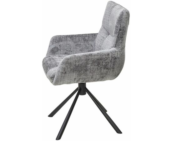 Стул Edwin шенилл серый, поворотно-возвратный механизм 360 градусов, изображение 3 | Интернет магазин мебели и декора LifeDekor