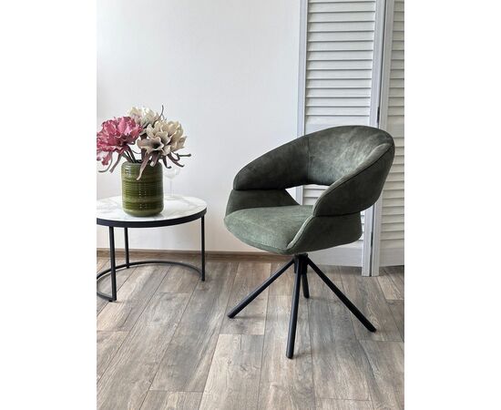 Стул Lotus ткань комби зеленый, поворотно-возвратный механизм 360 градусов, изображение 5 | Интернет магазин мебели и декора LifeDekor