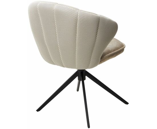 Стул Shell ткань комби бежевый, поворотно-возвратный механизм 360 градусов с автовозвратом, изображение 2 | Интернет магазин мебели и декора LifeDekor