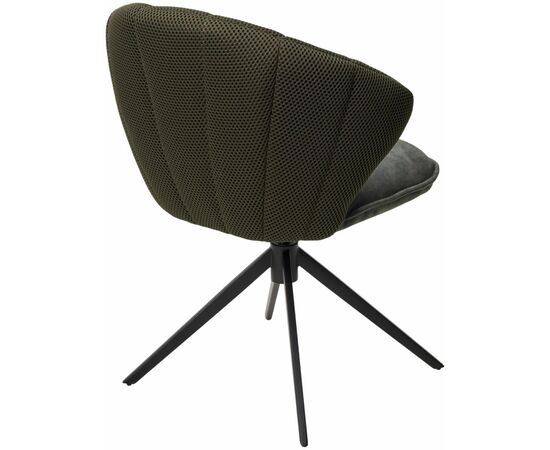 Стул Shell ткань комби серо-зеленый, поворотно-возвратный механизм 360 градусов с автовозвратом, изображение 2 | Интернет магазин мебели и декора LifeDekor