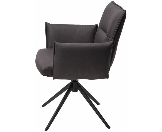 Стул c подлокотниками Indigo экокожа черный, поворотно-возвратный механизм 360 градусов, изображение 3 | Интернет магазин мебели и декора LifeDekor