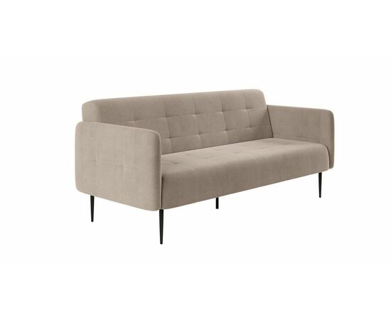 Monaco диван-кровать прямой с подлокотниками, трехместный, бархат пепельно-бежевый 25 | Интернет магазин мебели и декора LifeDekor