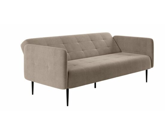 Monaco диван-кровать прямой с подлокотниками, трехместный, бархат пепельно-бежевый 25, изображение 2 | Интернет магазин мебели и декора LifeDekor