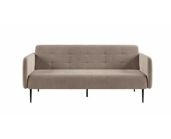 Monaco диван-кровать прямой с подлокотниками, трехместный, бархат пепельно-бежевый 25, изображение 3 | Интернет магазин мебели и декора LifeDekor