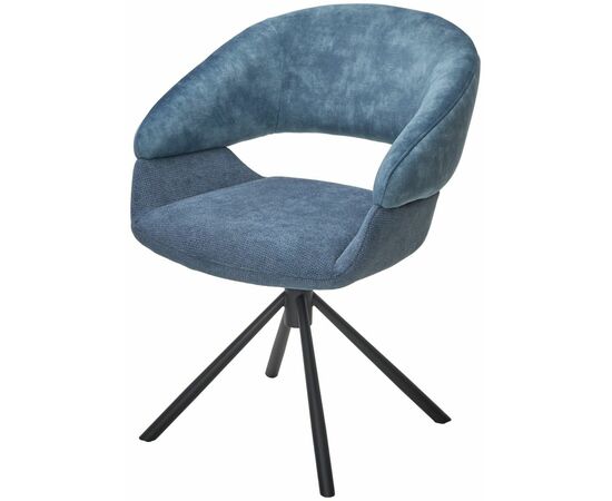 Стул Lotus ткань комби синий, поворотно-возвратный механизм 360 градусов, изображение 3 | Интернет магазин мебели и декора LifeDekor