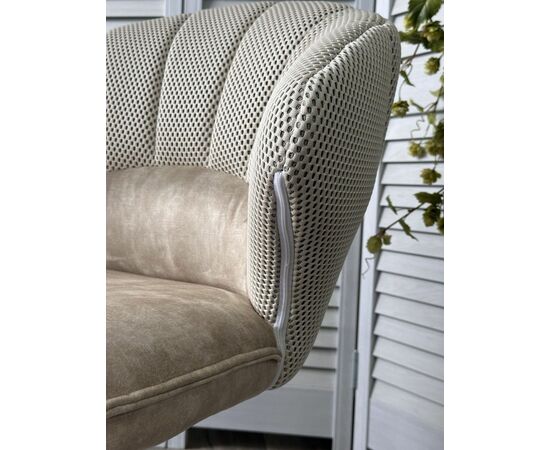 Стул Shell ткань комби бежевый, поворотно-возвратный механизм 360 градусов с автовозвратом, изображение 5 | Интернет магазин мебели и декора LifeDekor