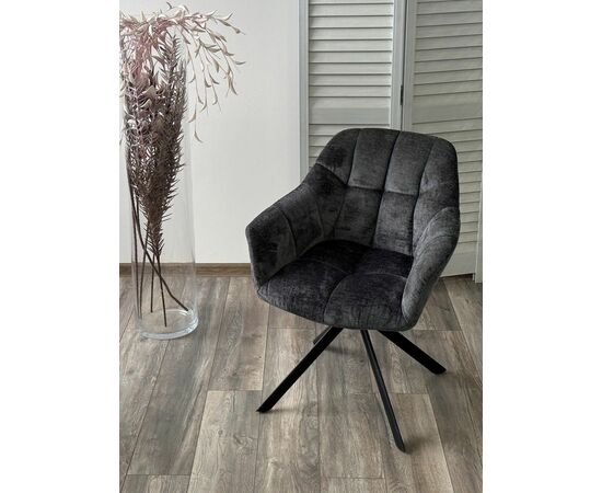 Стул Abba шенилл темно-серый, поворотно-возвратный механизм 180 градусов с возвратом, изображение 6 | Интернет магазин мебели и декора LifeDekor