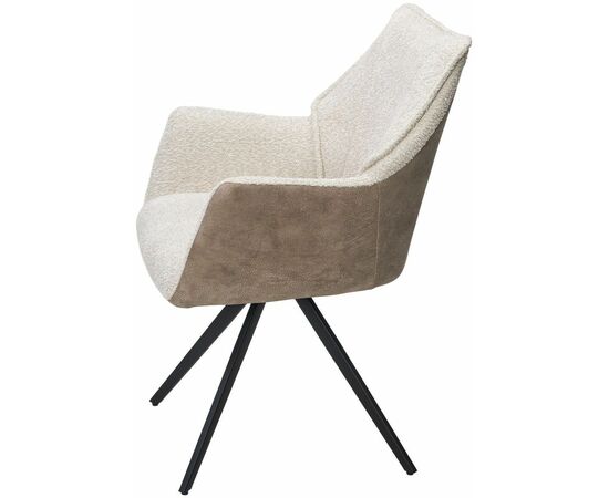 Стул Bravo ткань комби бежево-коричневый, поворотный механизм на 180 градусов, изображение 3 | Интернет магазин мебели и декора LifeDekor