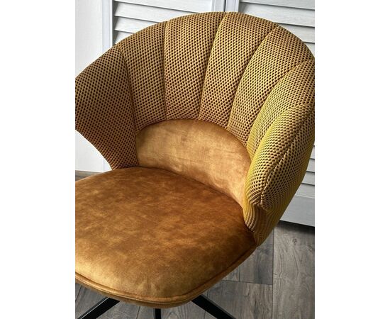 Стул Shell ткань комби желтый, поворотно-возвратный механизм 360 градусов с автовозвратом, изображение 5 | Интернет магазин мебели и декора LifeDekor