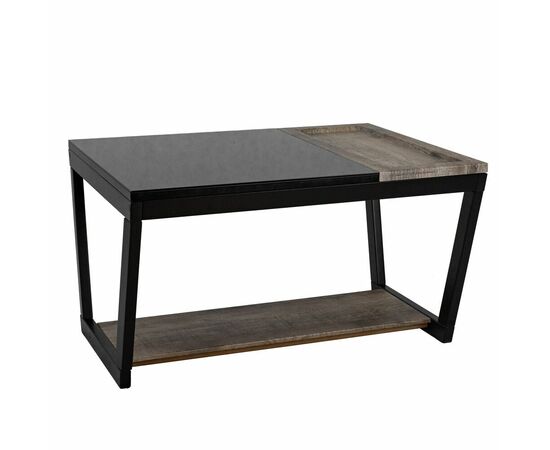 Стол журнальный BeautyStyle 31 дуб крымский состаренный/венге/стекло черное | Интернет магазин мебели и декора LifeDekor