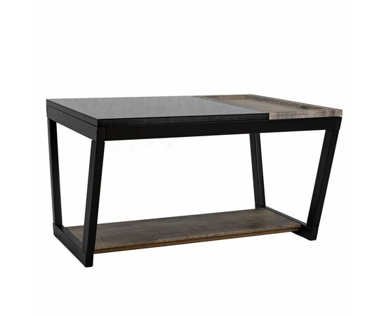 Стол журнальный BeautyStyle 31 дуб крымский состаренный/венге/стекло черное, изображение 2 | Интернет магазин мебели и декора LifeDekor