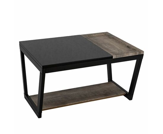 Стол журнальный BeautyStyle 31 дуб крымский состаренный/венге/стекло черное, изображение 3 | Интернет магазин мебели и декора LifeDekor