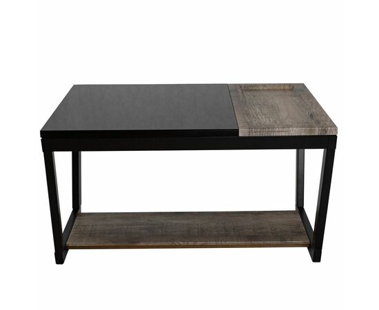 Стол журнальный BeautyStyle 31 дуб крымский состаренный/венге/стекло черное, изображение 4 | Интернет магазин мебели и декора LifeDekor