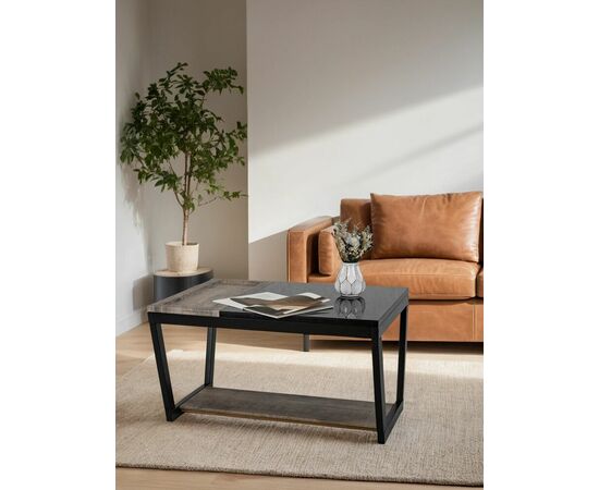 Стол журнальный BeautyStyle 31 дуб крымский состаренный/венге/стекло черное, изображение 14 | Интернет магазин мебели и декора LifeDekor