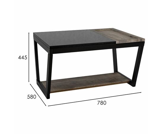 Стол журнальный BeautyStyle 31 дуб крымский состаренный/венге/стекло черное, изображение 12 | Интернет магазин мебели и декора LifeDekor