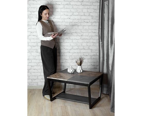 Стол журнальный BeautyStyle 32 дуб крымский состаренный/серый бетон/венге, изображение 15 | Интернет магазин мебели и декора LifeDekor