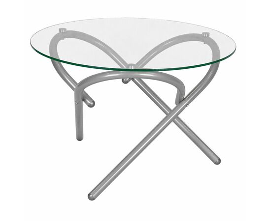 Стол журнальный Дуэт 15 металлик/прозрачное | Интернет магазин мебели и декора LifeDekor